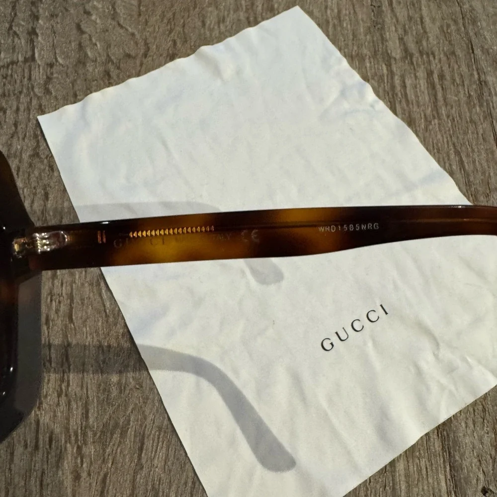 Gucci Square Tortoise Sunglasses.